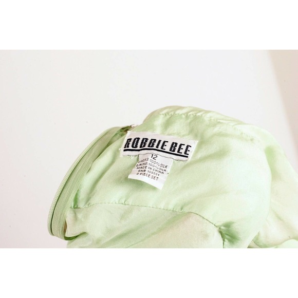 Vintage 90s Robbie Bee Dress Silk Chiffon Halter Colorful Floral Party Dress - Picture 7 of 7